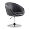Manhattan Comfort Hopper Swivel Adjustable Height Faux Leather Chair in Black and Polished Chrome AC036-BK - alternate 1